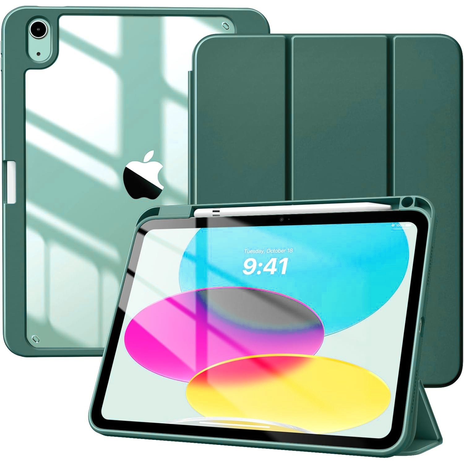 Husa cu clapeta, Supero, compatibila cu Apple iPad, din piele, compatibila iPad 11" A16 2025 si 10.9" 2022, suport pentru Apple Pencil toate generatiile, inchidere magnetica, protectie la umezeala usoara, negru