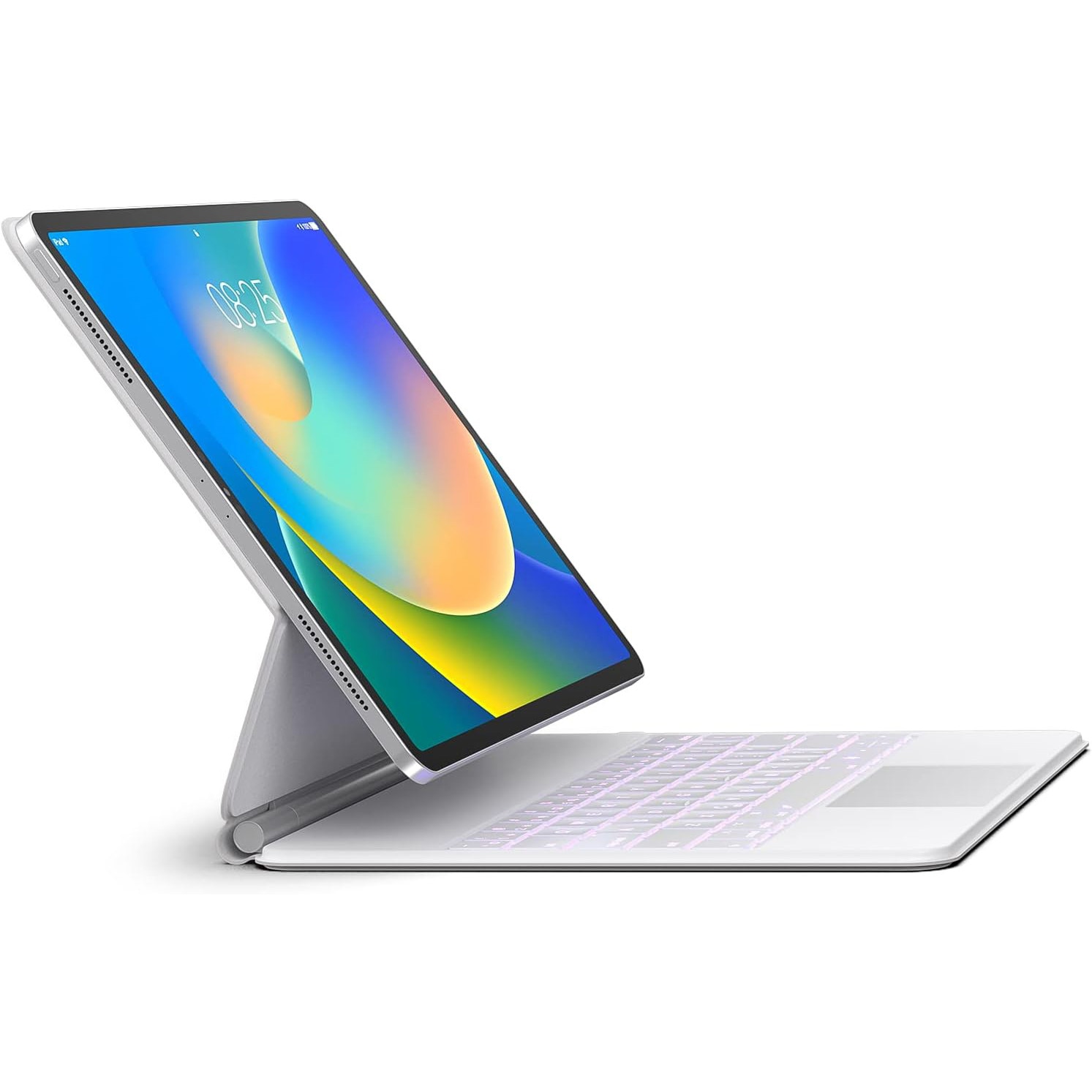 Husa magnetica cu tastatura, Supero, compatibila iPad, magnetica, tastatura iluminata, decupaje precise, montaj magnetic, protectie anti-zgarieturi, pentru iPad 10.9" 10 Gen 2022 / iPad 11" A16 11 Gen 2025, alb