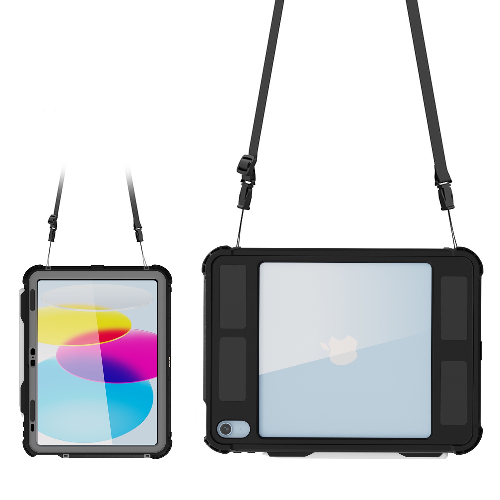 Husa impermeabila, Supero, compatibila cu iPad, protectie 360° IP68, pentru iPad 11" 11 GEN 2025 / 10.9" 10 GEN 2022, material TPU+PC, cu protectie camera, curea umar si maner, margini intarite, transparenta touchscreen, anti-alunecare, rezistent la
