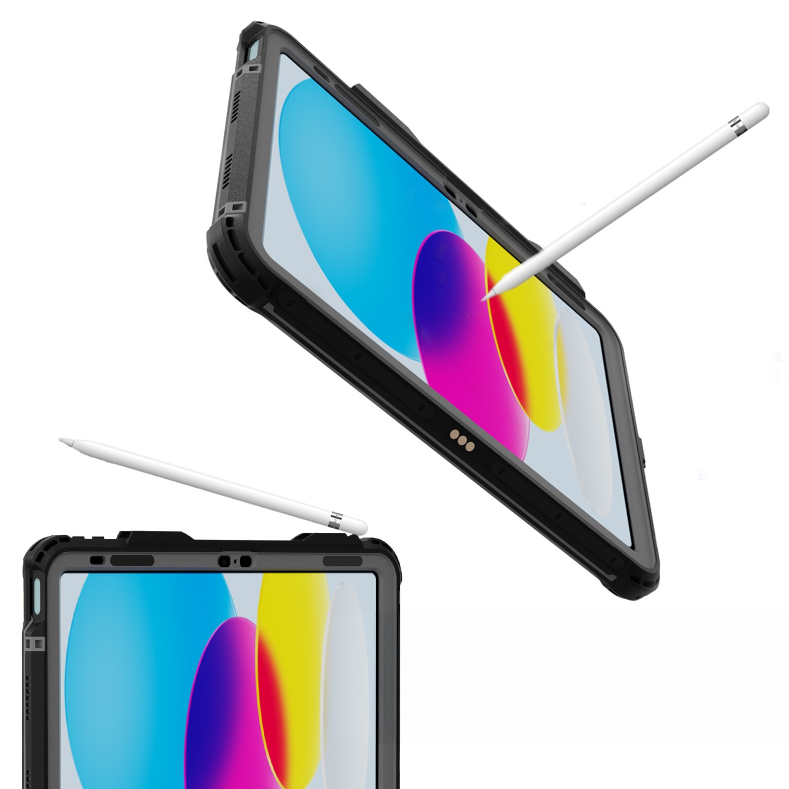 Husa impermeabila, Supero, compatibila cu iPad, protectie 360° IP68, pentru iPad 11" 11 GEN 2025 / 10.9" 10 GEN 2022, material TPU+PC, cu protectie camera, curea umar si maner, margini intarite, transparenta touchscreen, anti-alunecare, rezistent la