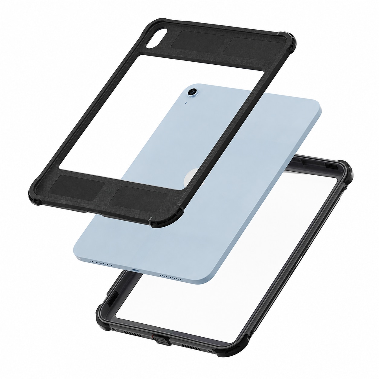 Husa impermeabila, Supero, compatibila cu iPad, protectie 360° IP68, pentru iPad 11" 11 GEN 2025 / 10.9" 10 GEN 2022, material TPU+PC, cu protectie camera, curea umar si maner, margini intarite, transparenta touchscreen, anti-alunecare, rezistent la
