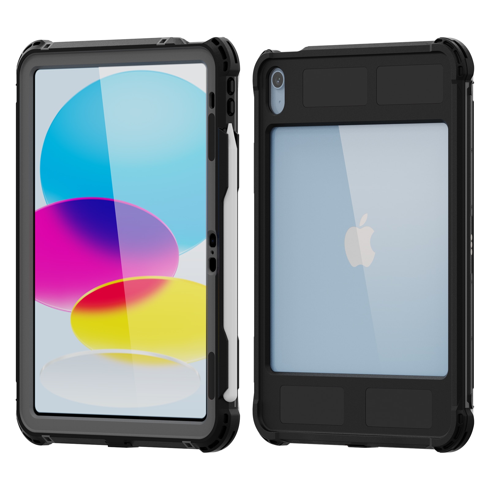 Husa impermeabila, Supero, compatibila cu iPad, protectie 360° IP68, pentru iPad 11" 11 GEN 2025 / 10.9" 10 GEN 2022, material TPU+PC, cu protectie camera, curea umar si maner, margini intarite, transparenta touchscreen, anti-alunecare, rezistent la