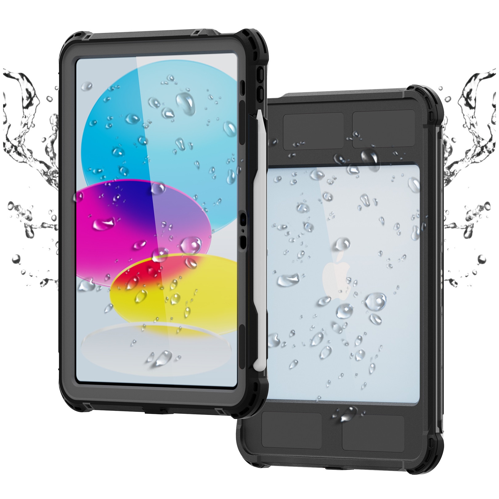 Husa impermeabila, Supero, compatibila cu iPad, protectie 360° IP68, pentru iPad 11" 11 GEN 2025 / 10.9" 10 GEN 2022, material TPU+PC, cu protectie camera, curea umar si maner, margini intarite, transparenta touchscreen, anti-alunecare, rezistent la
