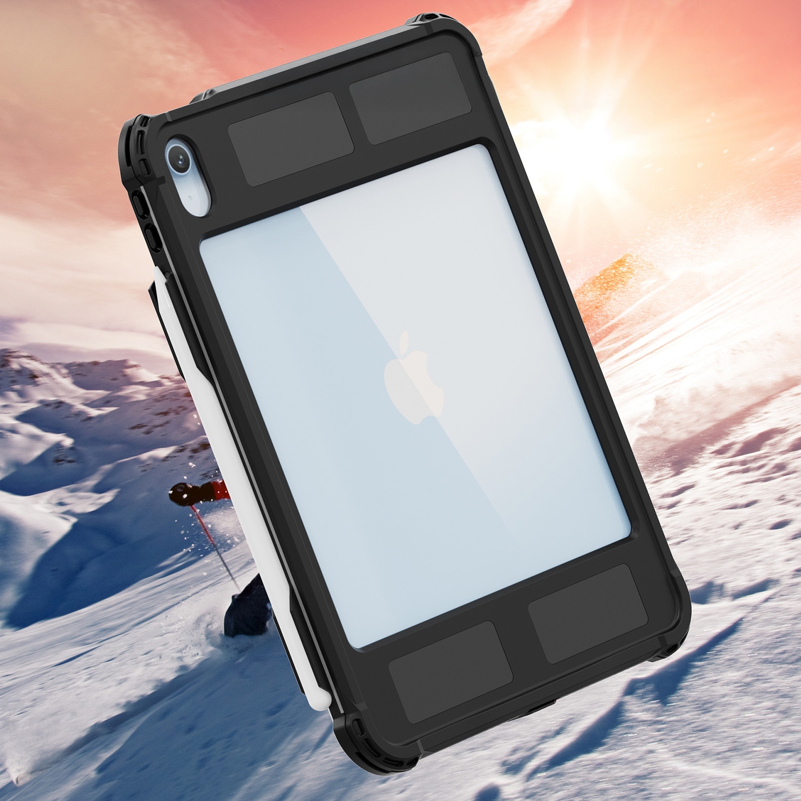 Husa impermeabila, Supero, compatibila cu iPad, protectie 360° IP68, pentru iPad 11" 11 GEN 2025 / 10.9" 10 GEN 2022, material TPU+PC, cu protectie camera, curea umar si maner, margini intarite, transparenta touchscreen, anti-alunecare, rezistent la