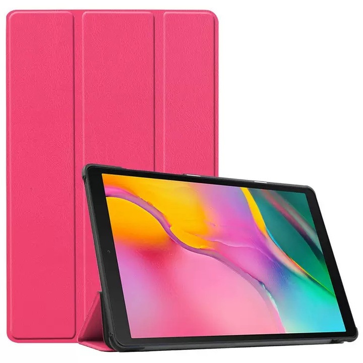 Husa pentru Samsung Galaxy Tab A11 Plus 11 inch tip stand functie sleep/wake-up si inchidere magnetica, protectie 360 - Roz, DroolingDog™