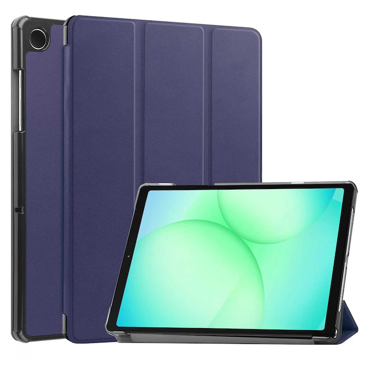 Husa pentru Samsung Galaxy Tab A11 Plus 11 inch tip stand functie sleep/wake-up si inchidere magnetica, protectie 360 - Albastru, DroolingDog™