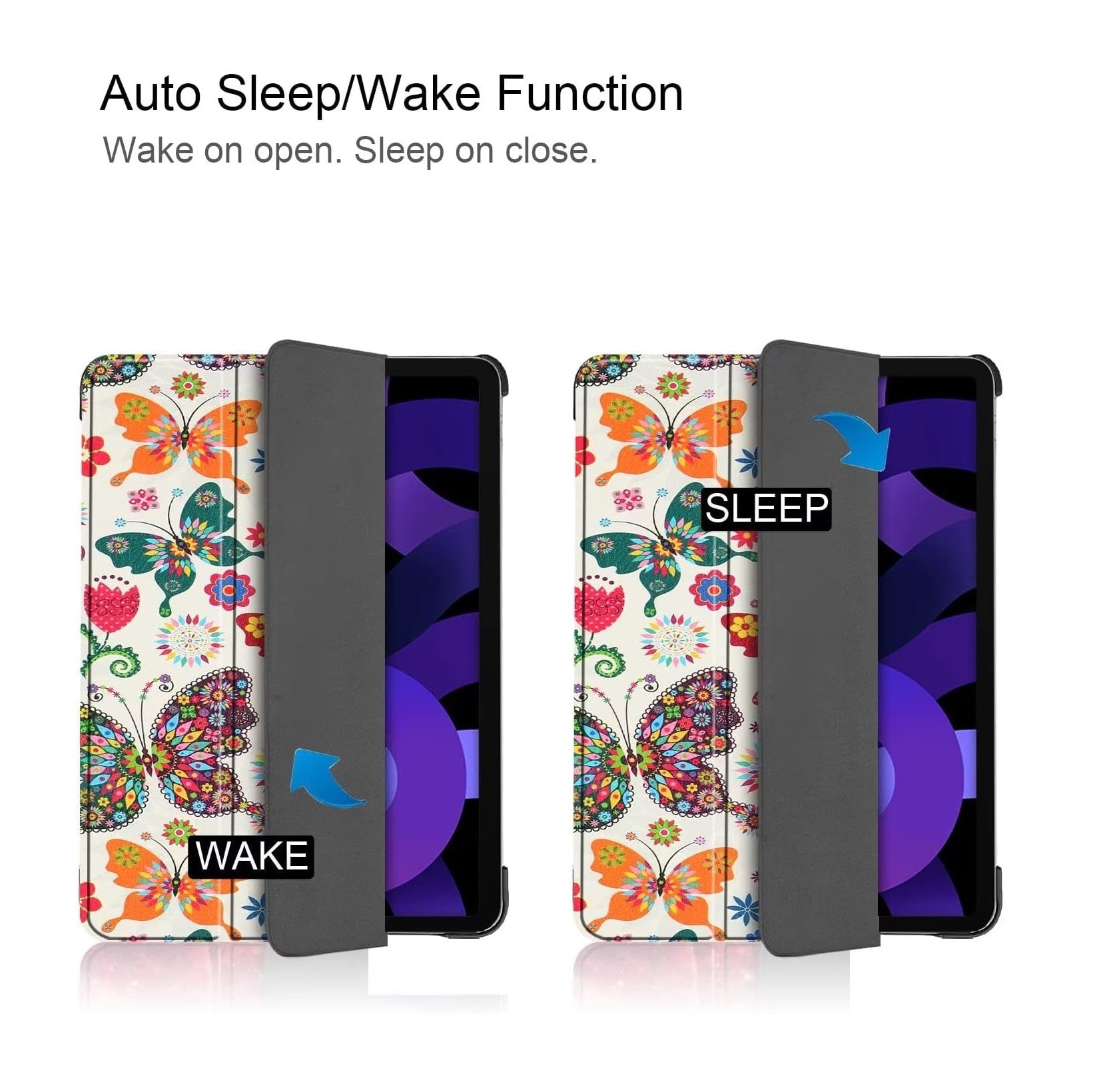 Husa pentru Apple iPad 10 / iPad 11 (A16) (10.9"-11"), ButterflyEffect, Imprimeu Fluturi, Protectie completa, Multicolor