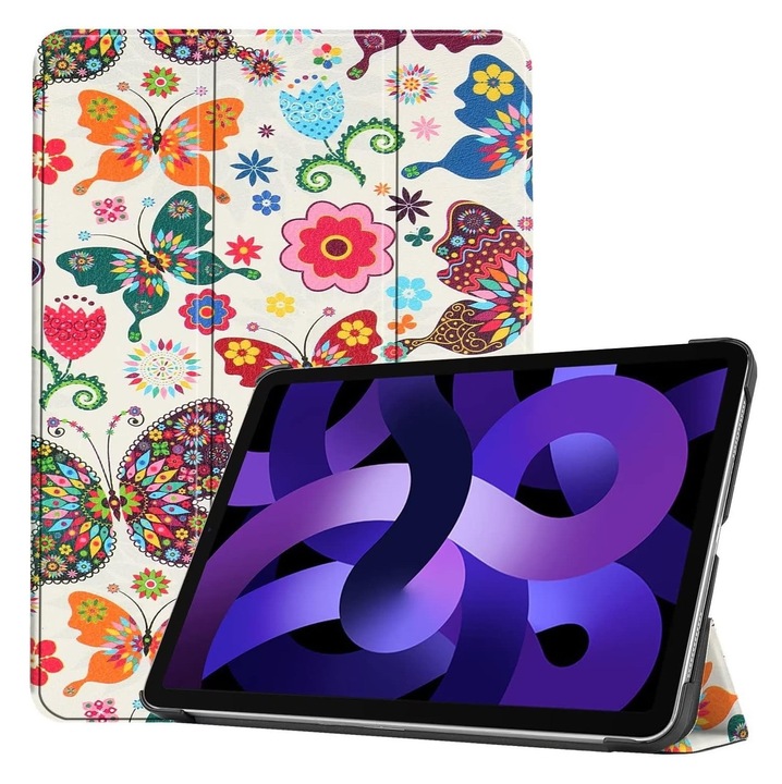 Husa pentru Apple iPad 10 / iPad 11 (A16) (10.9"-11"), ButterflyEffect, Imprimeu Fluturi, Protectie completa, Multicolor