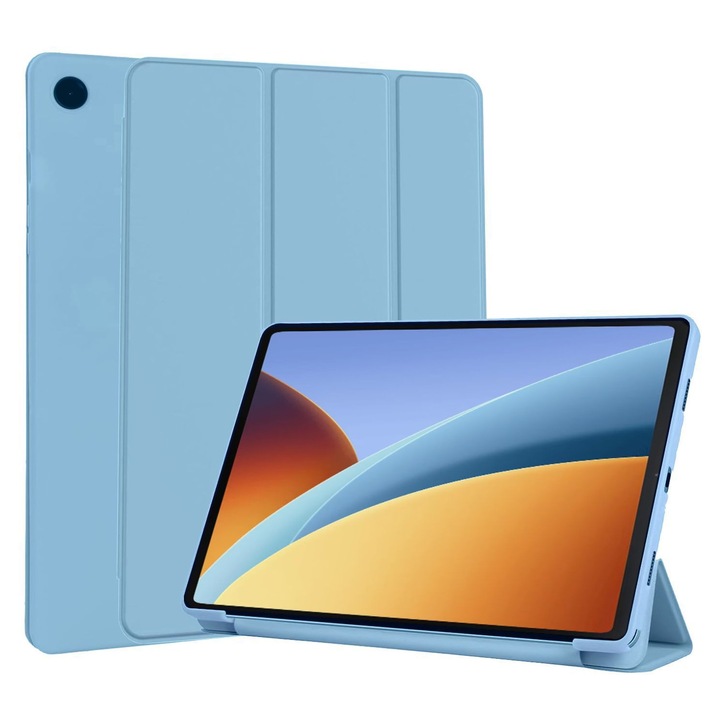 Husa Ultra Slim pentru XIAOMI Redmi Pad 2 (SE) 9.7", Silicon TPU, Smart Cover - Ice Blue