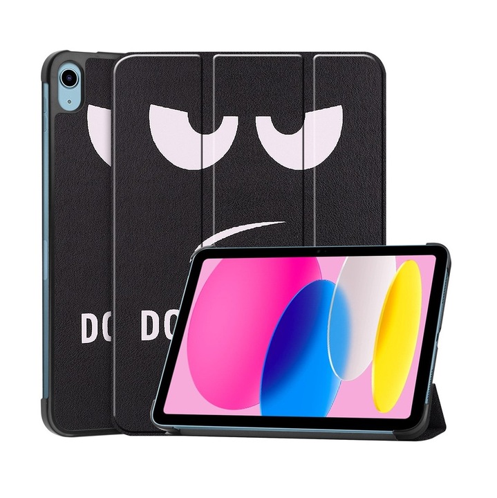 Husa pentru Apple iPad 10 / iPad 11 (A16) (10.9"-11"), Don't Touch Me, Imprimeu Urban, Protectie completa, Negru