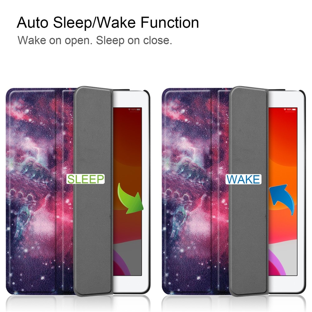 Husa pentru Apple iPad 10.2" (Gen 7/8/9 2019/2020/2021), GalaxyPrint, Imprimeu stele, Protectie completa, Multicolor