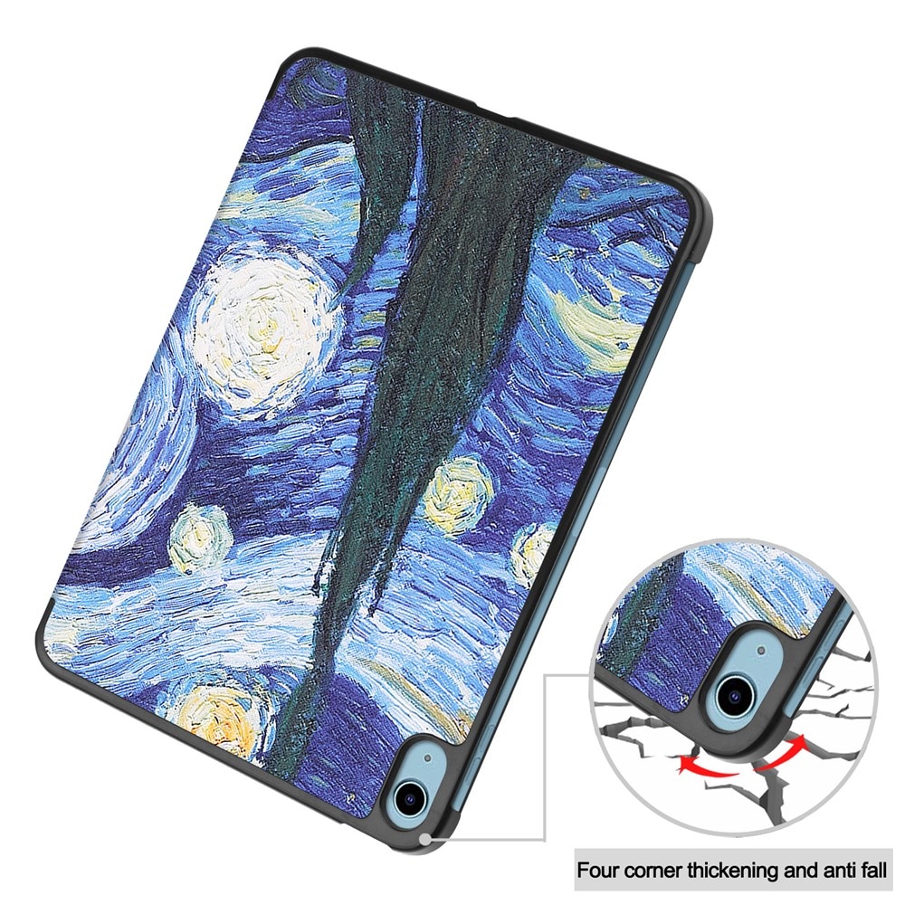 Husa pentru Apple iPad 10 / iPad 11 (A16) (10.9"-11"), StarryNight, Imprimeu Van Gogh, Protectie completa, Albastru