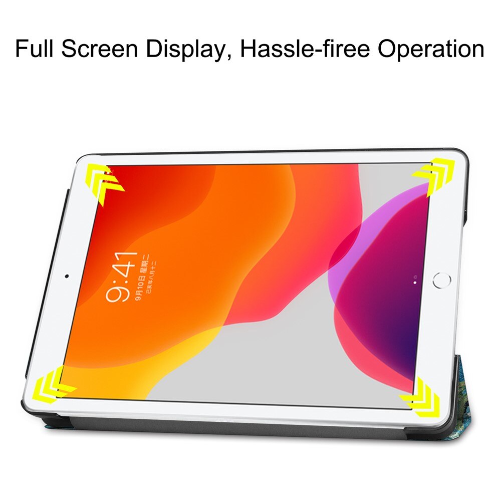 Husa pentru Apple iPad 10.2" (Gen 7/8/9 2019/2020/2021), SpringFlower, Imprimeu floral, Protectie completa, Verde Albastru