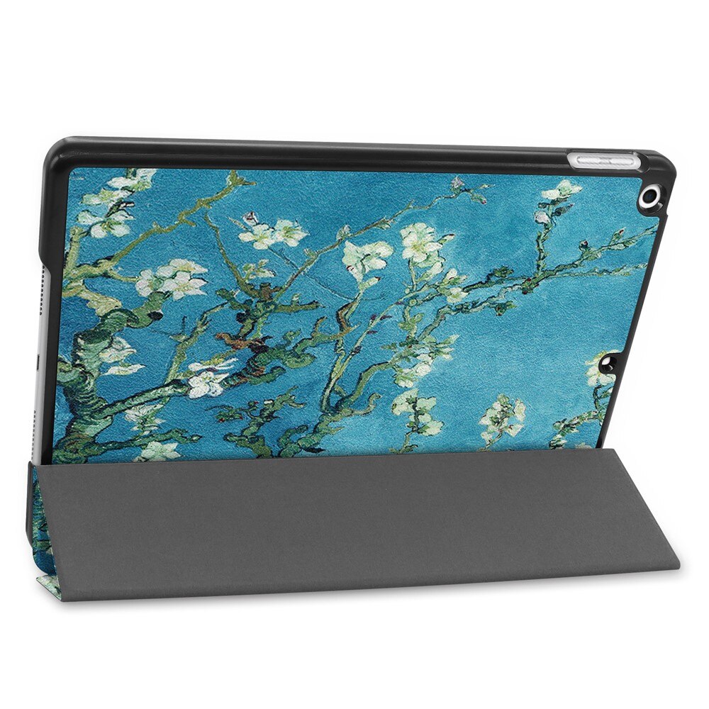 Husa pentru Apple iPad 10.2" (Gen 7/8/9 2019/2020/2021), SpringFlower, Imprimeu floral, Protectie completa, Verde Albastru