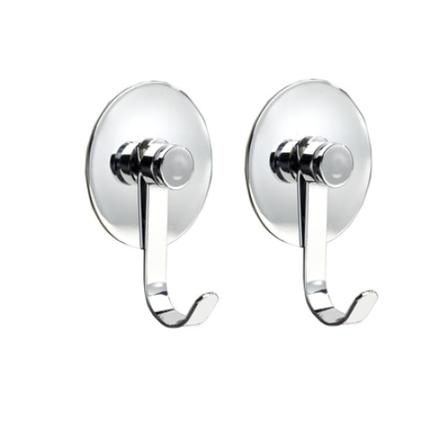 Set cuier, Wenko TurboFix, 2 bucati, Inox, Argintiu