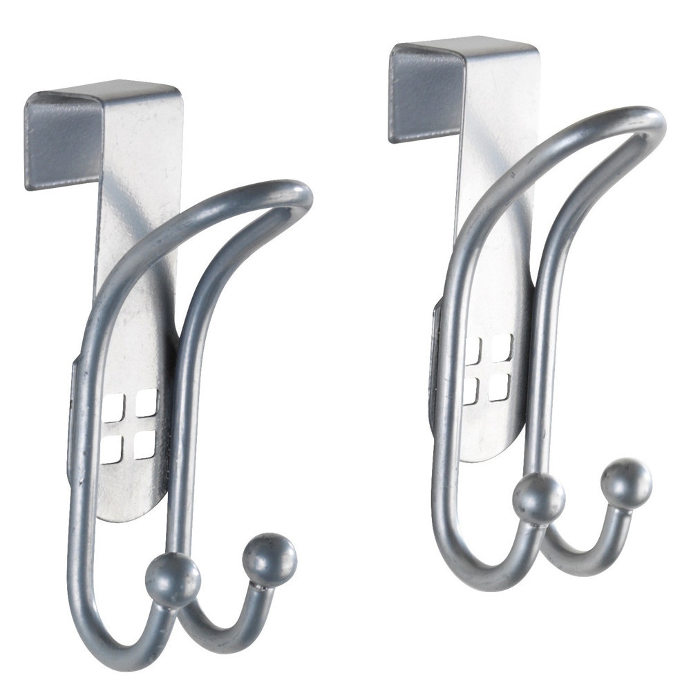 Set carlige pentru usa Wenko Ancona, Otel, Argintiu, 2 buc