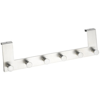 Cuier cu 6 carlige pentru usa Wenko Celano, Otel, Argintiu Cuier cu 6 carlige pentru usa Wenko Celano, Otel, Argintiu