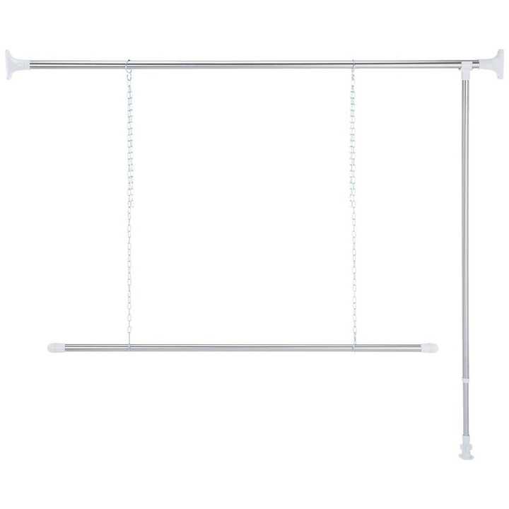 Organizator telescopic pentru haine Wenko, 3 Piese, Argintiu