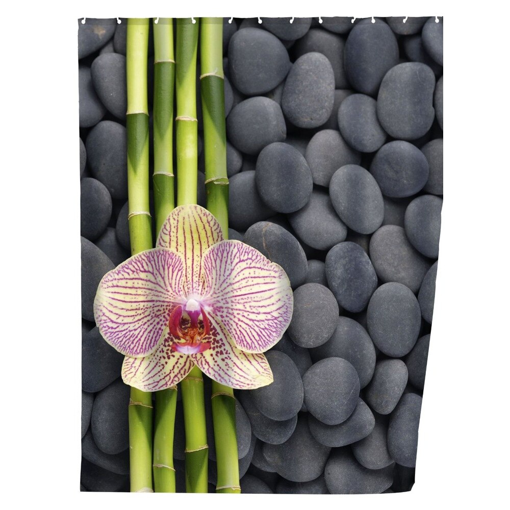 Perdea de dus Wenko SPA, Model, Material textil, 180 x 200 cm, Gri inchis