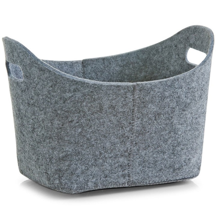 Cos de depozitare patrat, 12 l, ZELLER, Gri