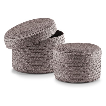 Cosuri rotunde pentru accesorii 2 bucati in set, ZELLER, Gri Cosuri rotunde pentru accesorii 2 bucati in set, ZELLER, Gri
