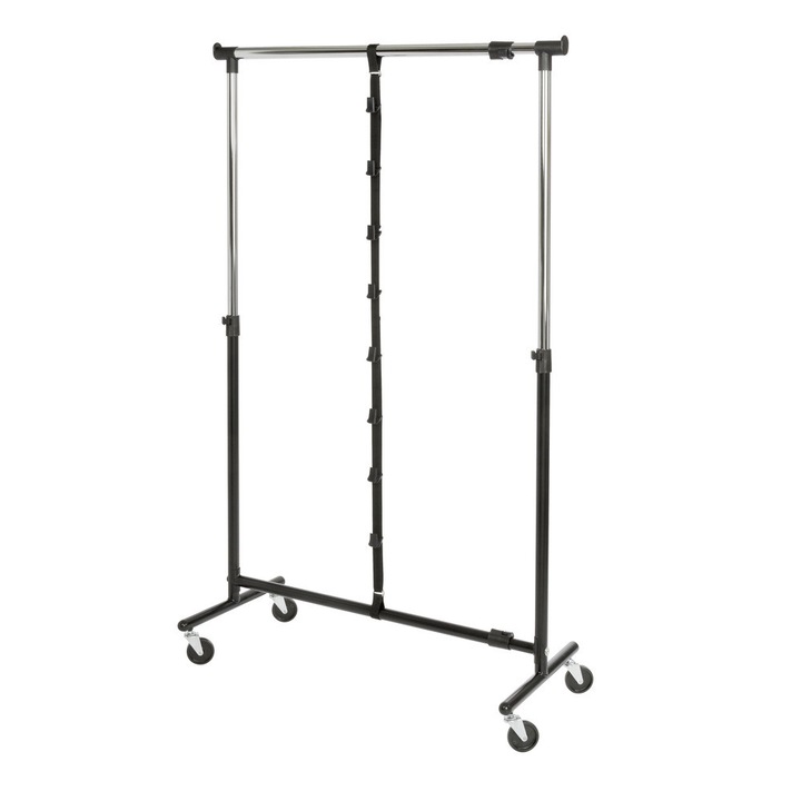 Organizator pentru genti cu 16 agatatoare Wenko, Metal/Plastic, 195 x 3 x 3.5 cm, Negru
