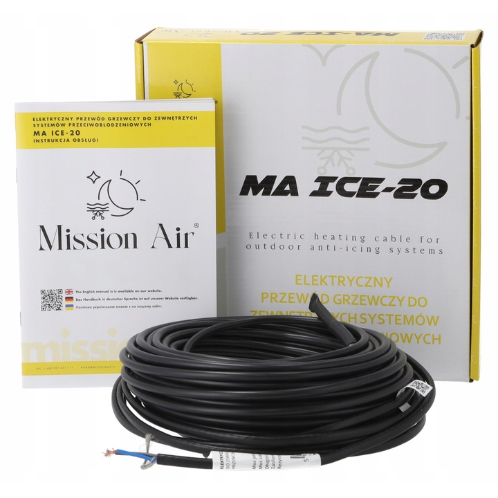 Cablu incalzire anti-inghet Mission Air MA ICE-20, 250W, 12,5m, alb