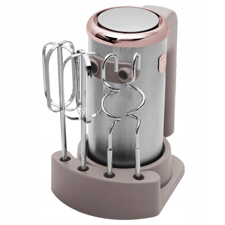Kézi mixer Berlinger Haus Taupe Collection, 300W, 5 sebességfokozat, matt szürkésbarna, állvánnyal, tartozékokkal, kompakt