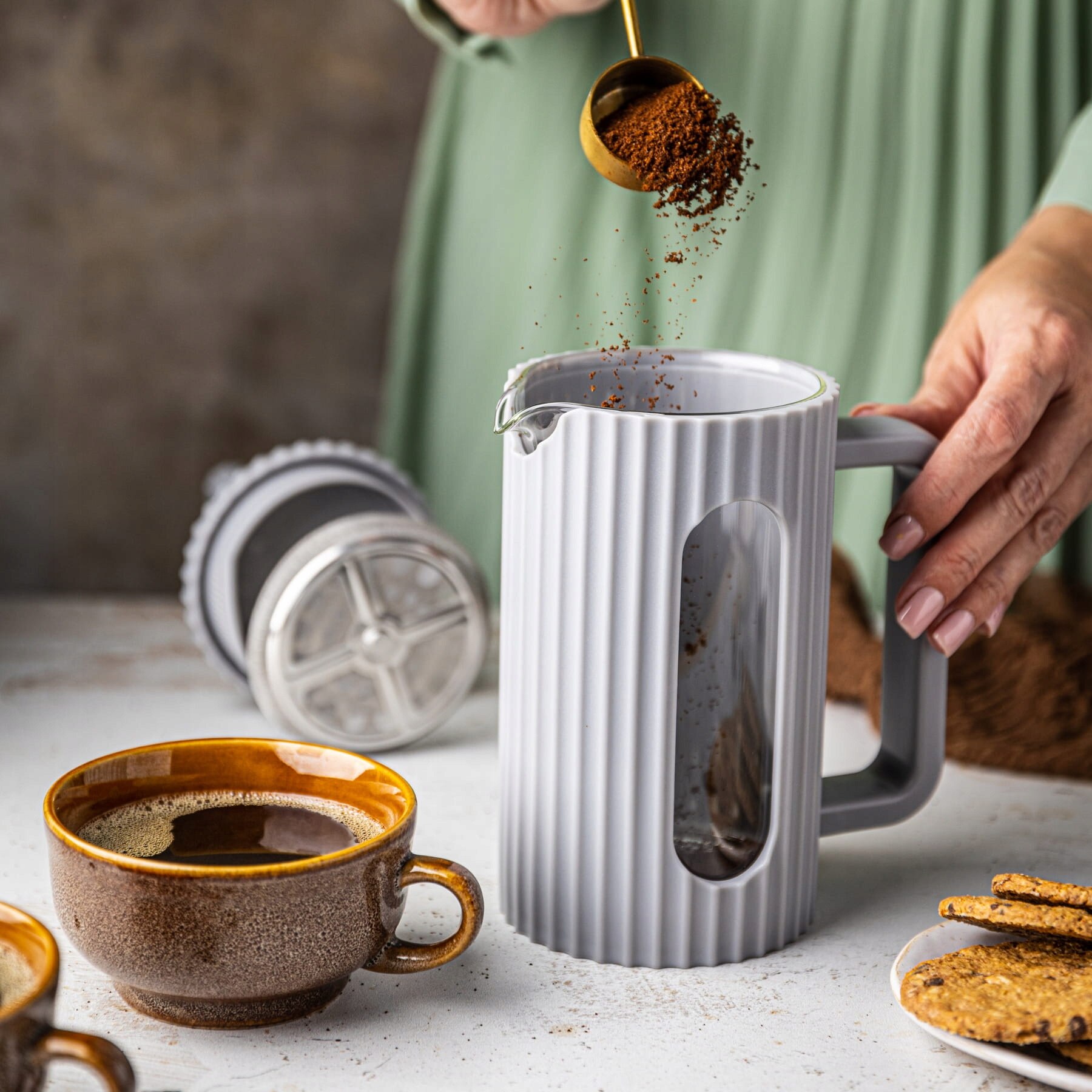 Zaparzacz Klausberg KB-7747 French Press 600ml gri 19.5x14.2x9.8cm