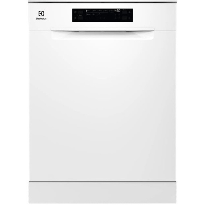 Masina de spalat vase independenta Electrolux E62SD200SW, Seria 600, 14 seturi, 8 programe, 3 temperaturi, Maxi Flex; AirDry; Brat Satellite; Afisaj digital, Clasa D, Motor inverter, 60 cm, Alb