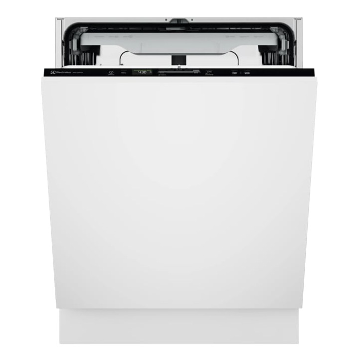 Masina de spalat vase incorporabila Electrolux E62LB204S, 14 seturi, 8 programe, 3 temperaturi, Brat Satellite; Maxi Flex; AirDry; QuickSelect; Usa Slide; Display LED, Semnalizare luminoasa pe podea; Clasa B, Motor inverter, 60 cm