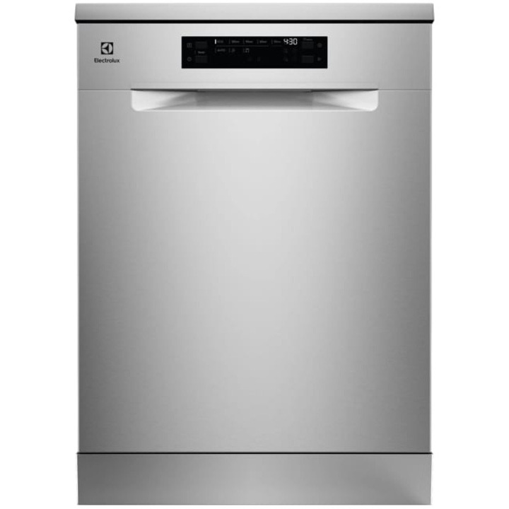 Masina de spalat vase independenta Electrolux E62SC100SX, Seria 600, 13 seturi, 8 programe, 3 temperaturi, AirDry; Brat Satellite; Afisaj digital, Clasa C, Motor inverter, 60 cm, Inox