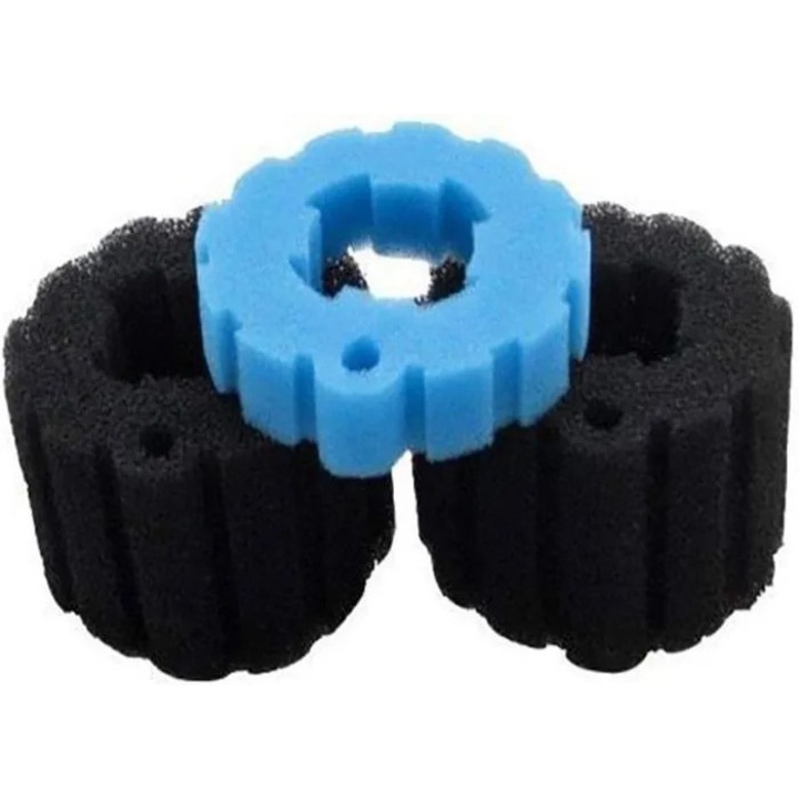 Set filtru spuma pentru iaz, albastru si negru, reutilizabil, 3 piese