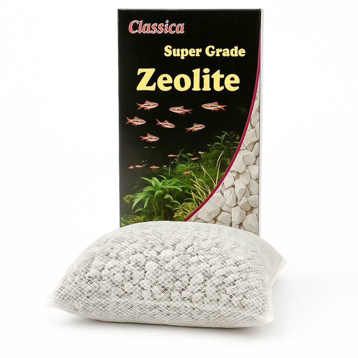Zeolit filtrare acvariu Classica Super Grade, zeolit filtru acvariu, mediu filtrant natural, zeolit 1000 g, pentru apa dulce si marina