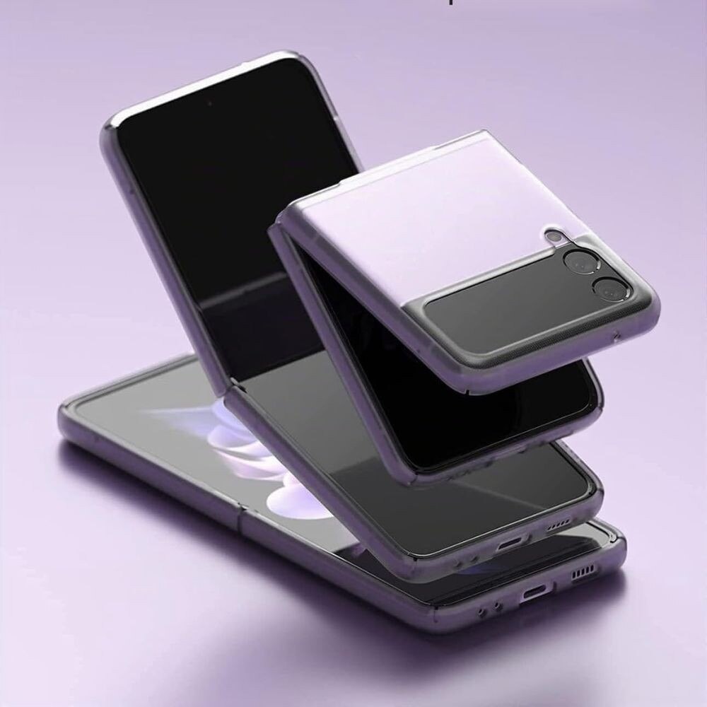Husa Antisock, pentru Samsung Galaxy Z Flip 3, anti-yellow, colturi intarite, Policarbonat + silicon, Transparenta