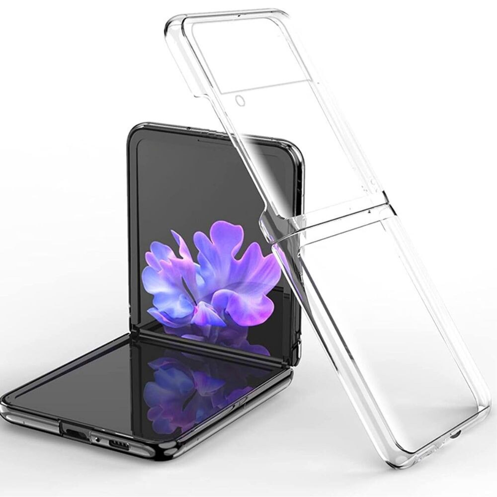 Husa Antisock, pentru Samsung Galaxy Z Flip 3, anti-yellow, colturi intarite, Policarbonat + silicon, Transparenta