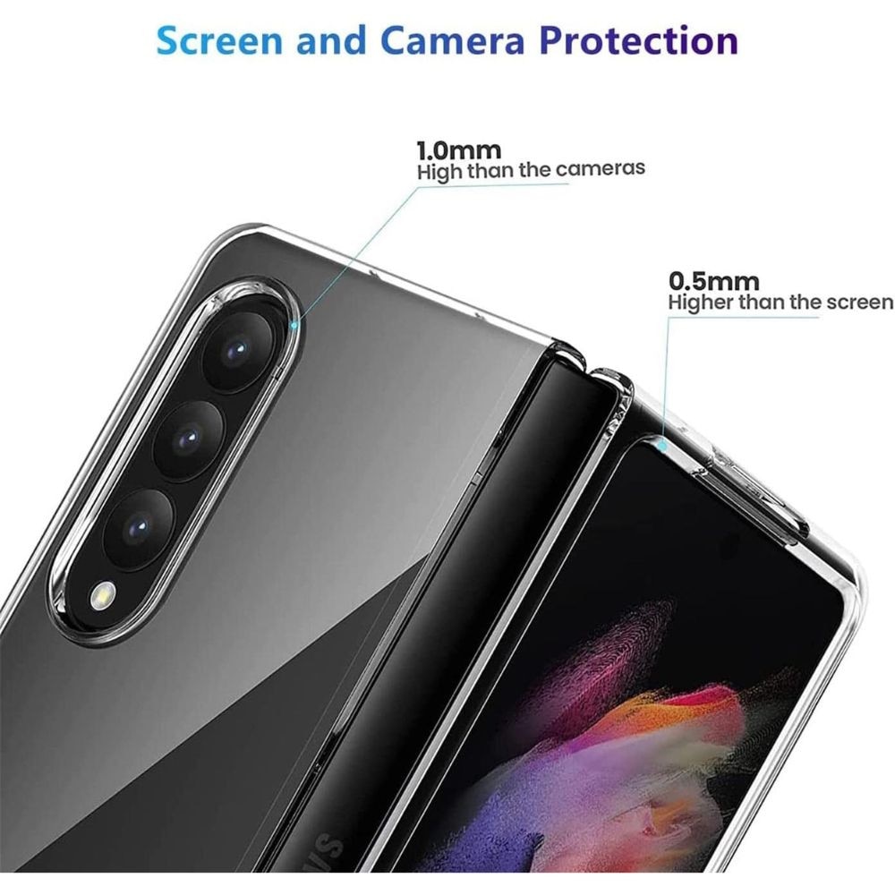 Husa Antisock, pentru Samsung Galaxy Z Fold 4, anti-yellow, colturi intarite, Policarbonat + silicon, Transparenta