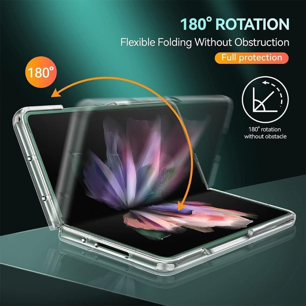 Husa Antisock, pentru Samsung Galaxy Z Fold 4, anti-yellow, colturi intarite, Policarbonat + silicon, Transparenta