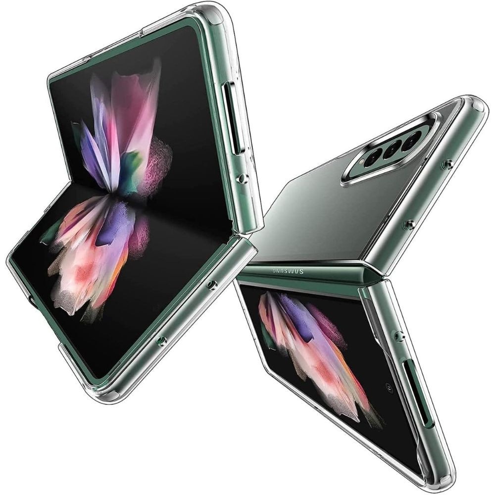 Husa Antisock, pentru Samsung Galaxy Z Fold 4, anti-yellow, colturi intarite, Policarbonat + silicon, Transparenta