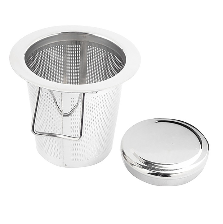 YANYXR rozsdamentes acél teafőző 74x48x65mm fém szűrővel és fedéllel
