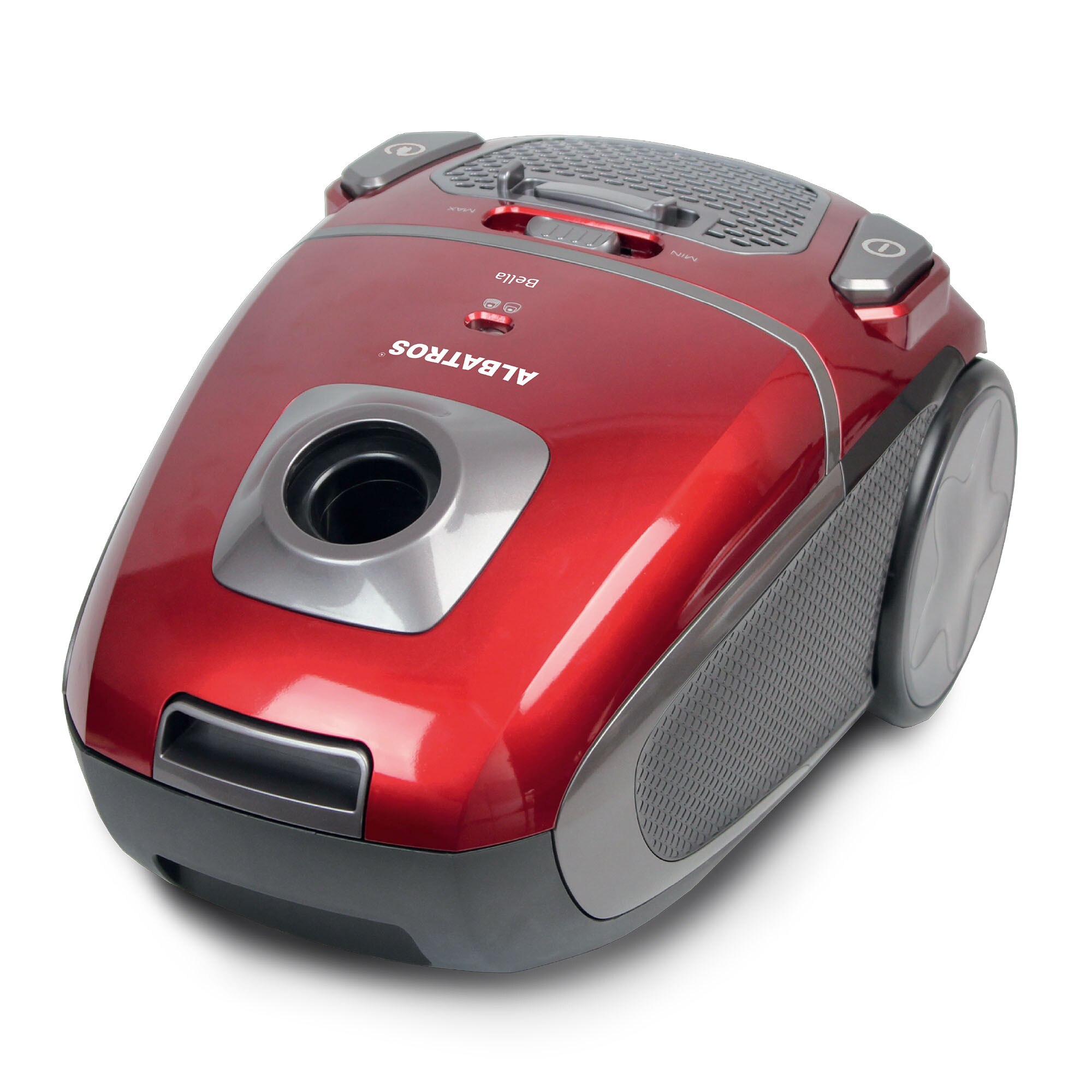 Aspirator cu sac Albatros Bella, putere motor: 900 W, Eco-type, culoare rosu-gi
