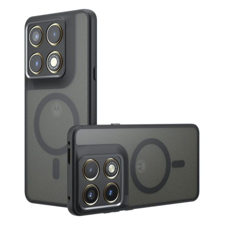 Husa Upzz® Pure Compatibila Cu Motorola Edge 70 Pro, Functie Magsafe, Protectie Camere, Rezistenta, Negru