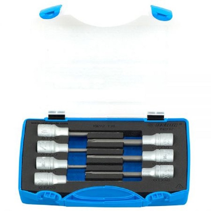 Torx (TX) csavarhúzófej-készlet, 1/2", hosszú típus, műanyag dobozban Unior ,TX20-TX50/7pcs