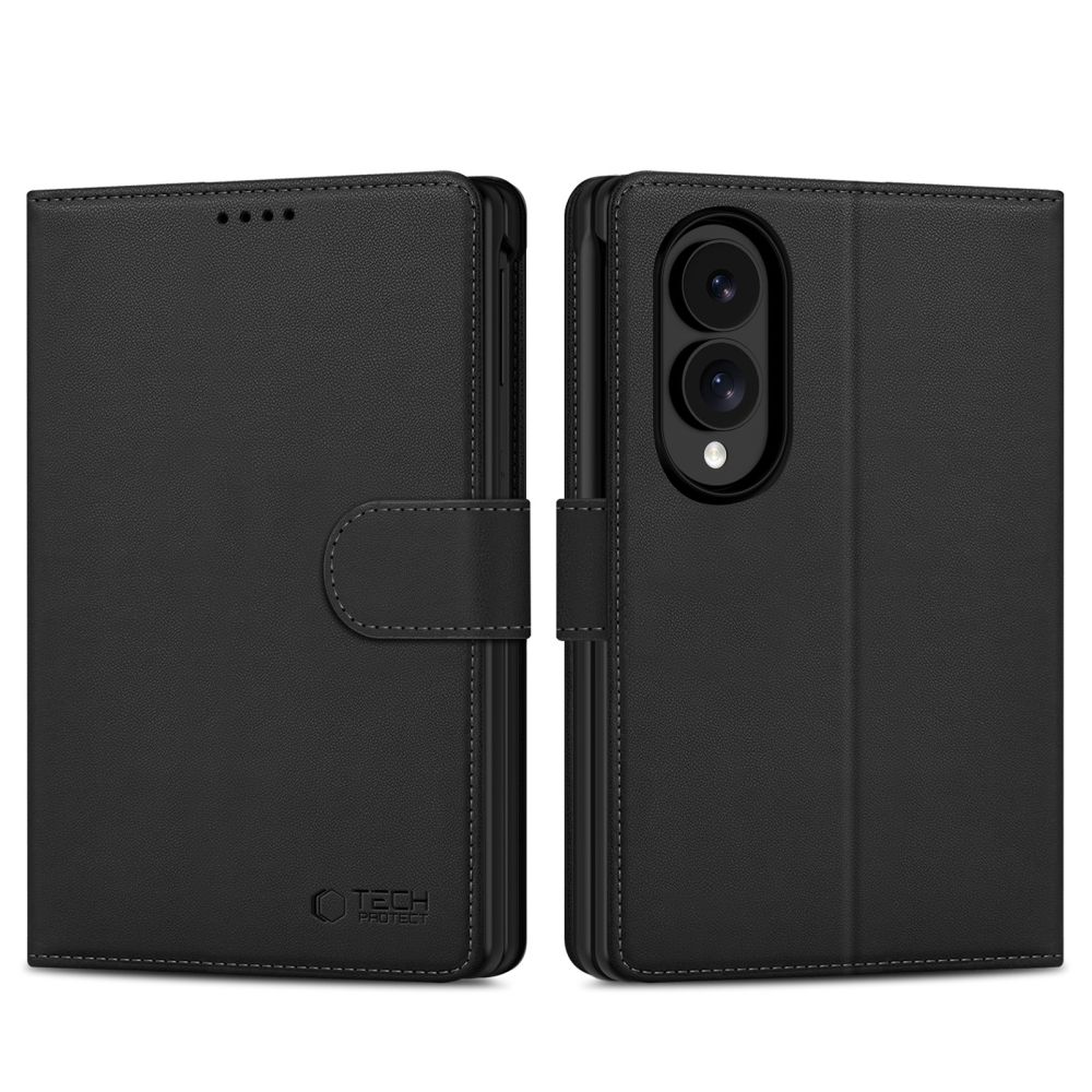 Husa flip cover Tech-Protect Wallet compatibila cu Samsung Galaxy Z Fold 8, Negru