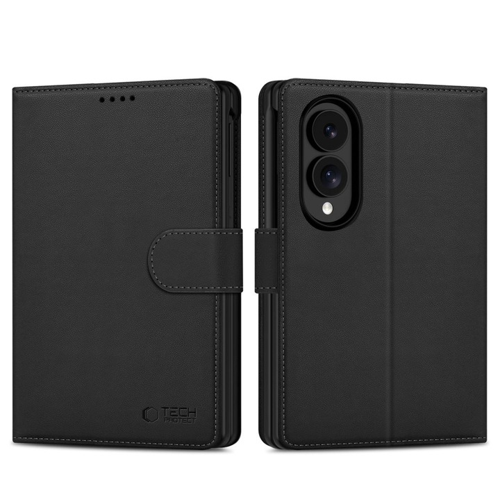Husa flip cover Tech-Protect Wallet compatibila cu Samsung Galaxy Z Fold 8, Negru