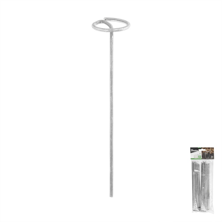 Set 20 Cuie G din Metal Galvanizat 3x15cm, Agrafe Metalice pentru Fixare Agrotextil si Folie Mulcire