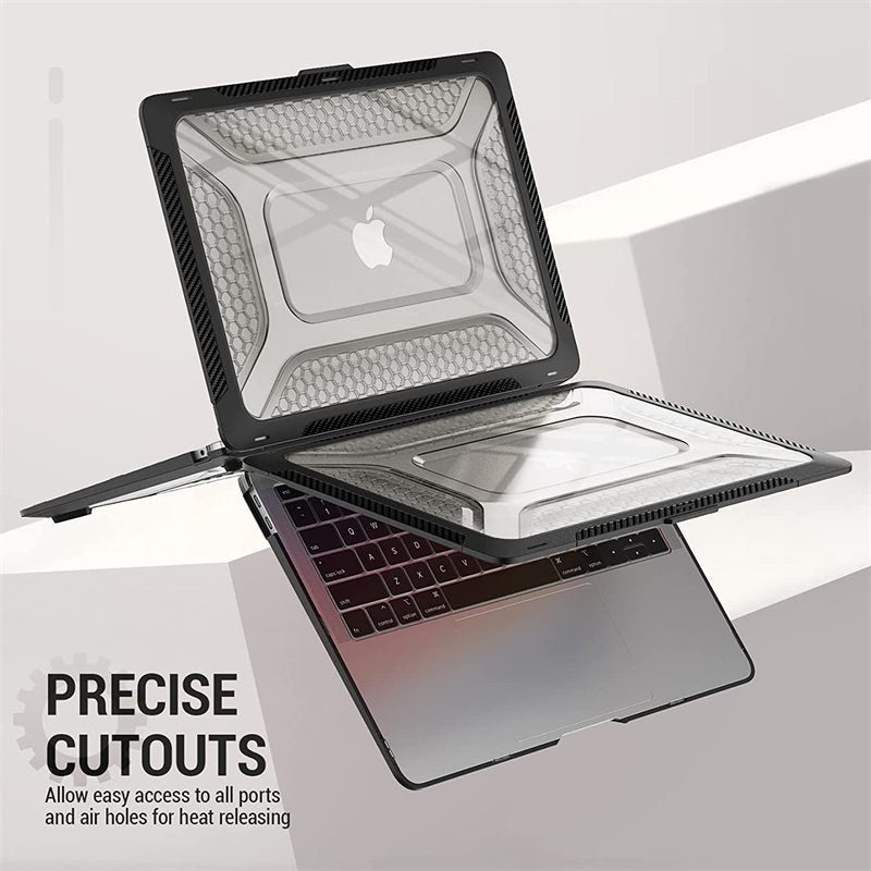 Husa laptop 16 inch, negru, 36.4x25.1x2.8cm, rezistenta la socuri, design hexagonal