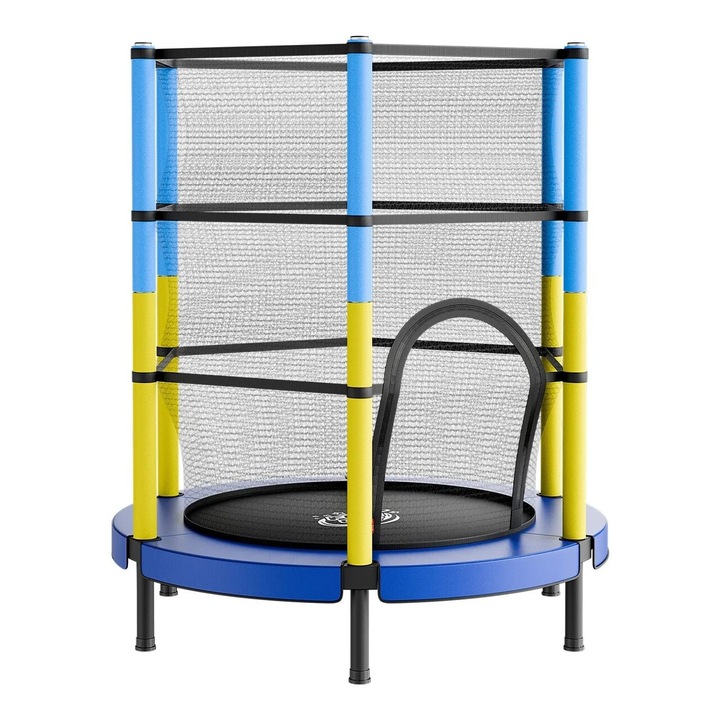 Mini trambulin gyerekeknek, max 60 kg, 142 cm átmérő, védőháló, acél váz