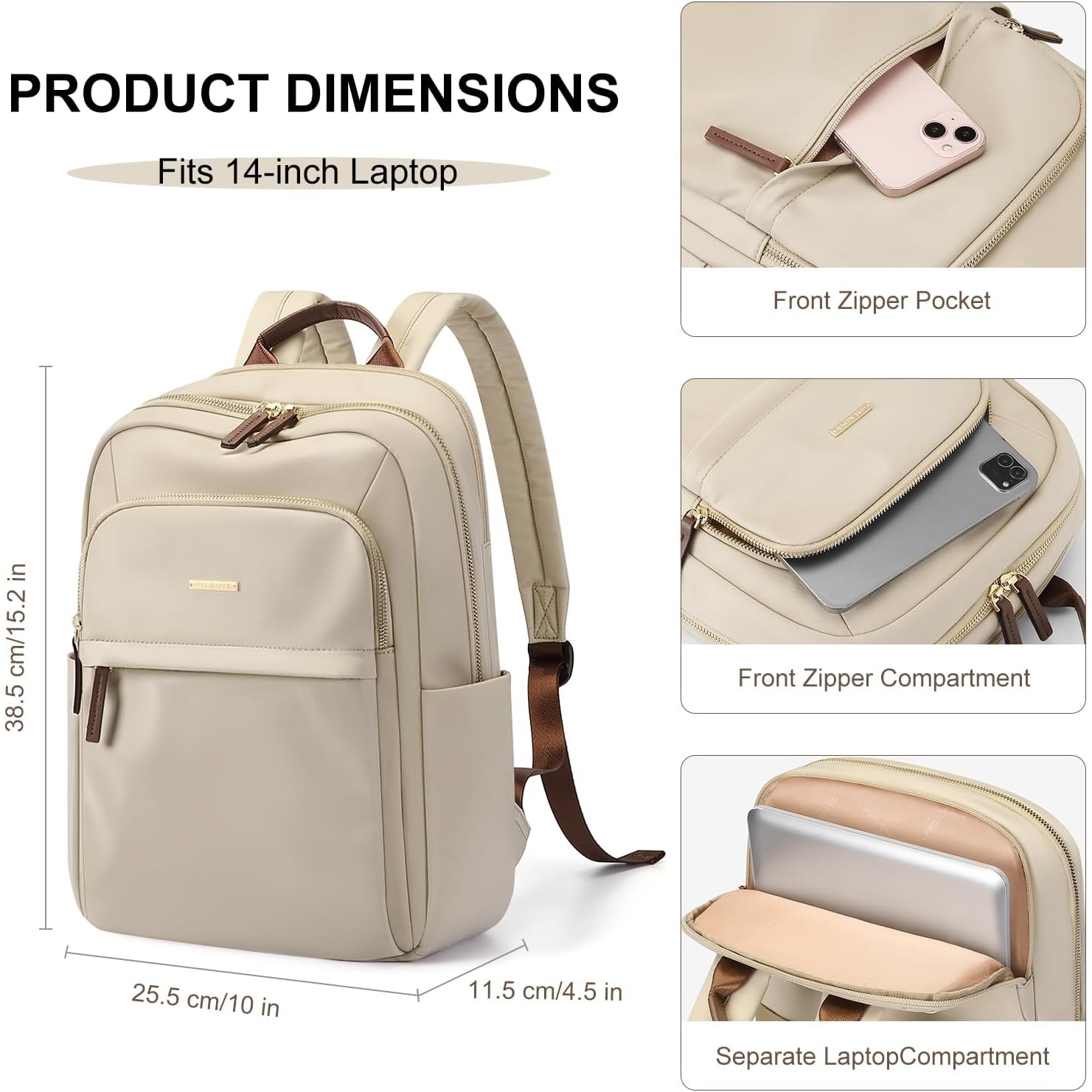 Rucsac Dama Scoala Laptop 14 Inch, Elegant, pentru Munca si Studiu