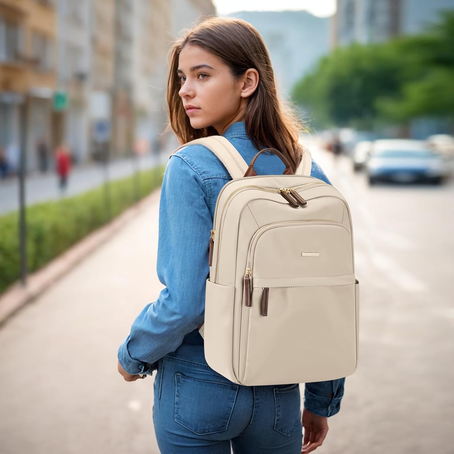 Rucsac Dama Scoala Laptop 14 Inch, Elegant, pentru Munca si Studiu